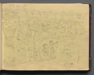 Álbum com vistas de Roma e arredores, Estudos de paisagem, página 12a: Ruínas romanas de Franz Johann Heinrich Nadorp