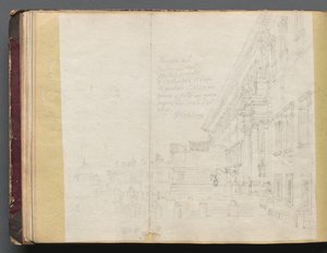 Álbum com Vistas de Roma e arredores, Estudos Paisagísticos, página 15b: Vista da Arquitetura Romana de Franz Johann Heinrich Nadorp