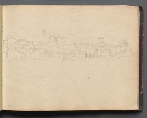 Álbum com Vistas de Roma e Arredores, Estudos Paisagísticos, página 16a: Vista Romana de Franz Johann Heinrich Nadorp