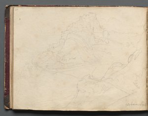 Álbum com vistas de Roma e arredores, Estudos de paisagem, página 20b: Cervera. de Franz Johann Heinrich Nadorp