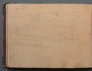 Álbum com vistas de Roma e arredores, Estudos de paisagem, página 29b: Estudo de paisagem. de Franz Johann Heinrich Nadorp