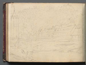 Álbum com Vistas de Roma e Arredores, Estudos da Paisagem, página 48b: Paisagem Romana. de Franz Johann Heinrich Nadorp