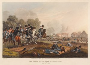 A Morte do Duque de Brunswick, 15 de junho [sic] 1815. (imprimir) de Franz Joseph (after) Manskirch