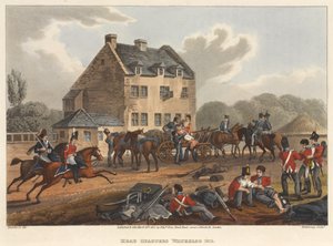 Head Quarters Waterloo 1815, gravado por M. Dubourg, 1819 (colorido aquatint)