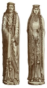 Clovis I e Clotilde sua esposa, século XII, 1870 de Franz Kellerhoven
