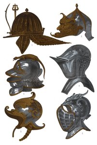 Capacetes do Armeria Real, Madri, 1870