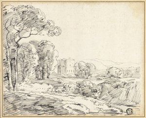Paisagem, casa no parque