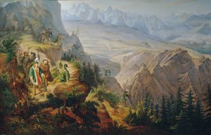 Imperador Maximiliano I (?) sobre a caça ao ibex de Franz Krammer