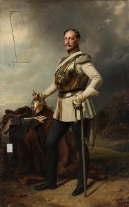 Retrato de Nicolau I Romanov (1796-1855) com o uniforme prussiano dos quirasjistas de Franz Krüger