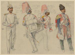 de Kossacowski, capitão do Regimento Preobraschenski; Steppanoff, tambor do Regimento do Imperador da Áustria; Petroff, flautista do Regimento Frederico Guilherme III; Dgingosow, de Leski de Franz Krüger
