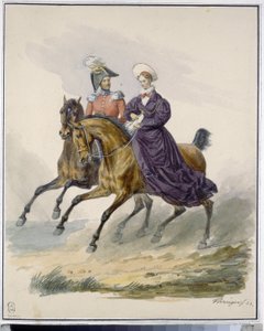 Imperador Nicholas I (1796-1855) e a Imperatriz Alexandra Fedorovna (nascida Charlotte da Prússia) de Franz Krüger