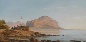 A Baía de Palermo, com vista para o Monte Pellegrino. 1846