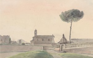 Vista da Igreja de San Pancrazio, Roma, do sul, 1834.