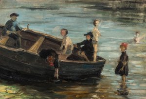 Crianças num barco de Franz Marc