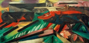 Os lobos (guerra dos Balcãs) de Franz Marc