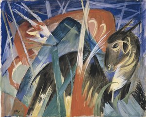 Fable Animals I Composição com animais I, 1913 de Franz Marc