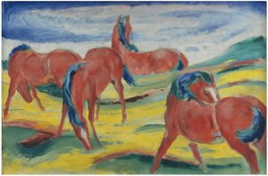 Cavalos pastando III, 1910 de Franz Marc