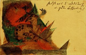 Veado deitado de Franz Marc