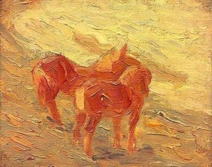 Cavalos à beira-mar de Franz Marc