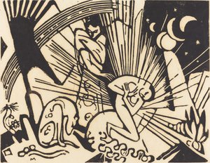 Reconciliação Versoehnung, 1912. de Franz Marc