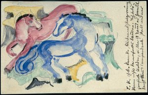 Cavalos vermelhos e azuis de Franz Marc