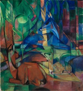 Corços na floresta II de Franz Marc
