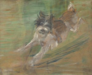 Cão a saltar «Schlick» de Franz Marc
