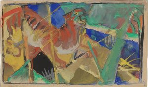 Tigre na selva. 1912-13 de Franz Marc