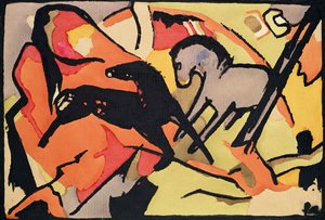 Dois cavalos, 191112 (tinta indiana e wc no papel)