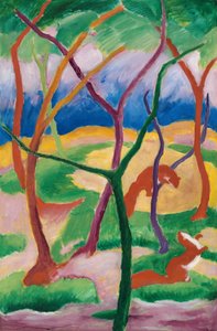 Doninhas a brincar de Franz Marc