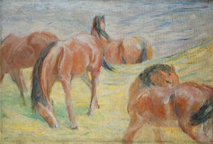 Cavalos a pastar I de Franz Marc