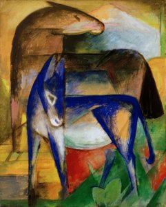 Dois burros azuis de Franz Marc