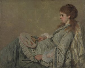 Retrato da esposa do artista, 1872-1873 de Franz Otto Scholderer