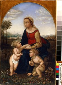 "Virgem e criança com João Batista quando menino" Pintura de Franz Pforr (1788-1812) Século XIX Mikalojus Konstantinas Ciurlionis Museu de Belas Artes, Kaunas, Lituânia de Franz Pforr
