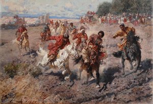 Cherkess Comemorando o fim de Muharram com o Esporte Equestre do Dash para o Prêmio Cordeiro, 1889