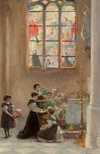 Festa de Santa Maria numa igreja em Veneza de Franz Russ der Jüngere