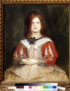 Retrato de Gabriella Lenbach (filha da pintora). Pintura por Franz von Lenbach (1836-1904) de Franz Seraph von Lenbach