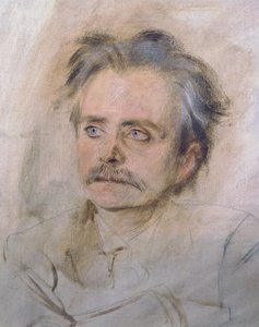 Retrato de Edvard Grieg (Bergen) de Franz Seraph von Lenbach