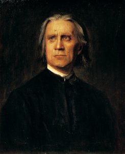 Retrato do compositor e pianista húngaro Franz Liszt (Doborjan de Franz Seraph von Lenbach