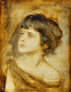 A cabeça de uma menina, 1879 de Franz Seraph von Lenbach