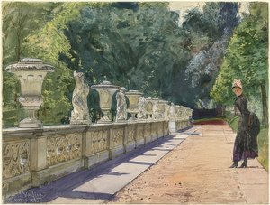 Um passeio no parque de Sanssouci. 1885
