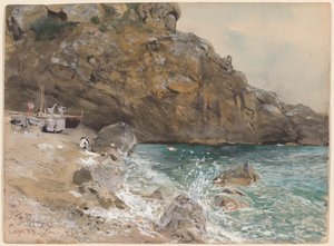 A praia em Marina Piccola, Capri