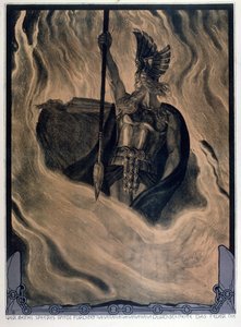 Odin Calling Up the Fire, c.1914 (cor litho)