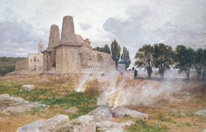 Ruínas de um templo, América do Sul de Franz Thiele