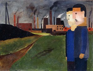 Paisagem Industrial e Trabalhadores; Paisagem industrial com trabalhadores de Franz W. Seiwert
