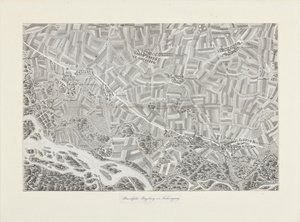 Mapa em perspetiva do Marchfeld. Arredores de Sachsengang de Franz Xaver Schweickhardt