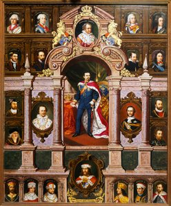 Painel com retratos dos reis da Baviera da família Wittelsbach, de Franz Xaver Thallmaier de Franz Xaver Thallmaier