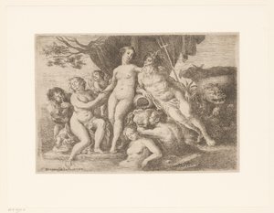 Netuno e Anfitrite em meio a ninfas e tritões de Franz Xaver Wagenschon
