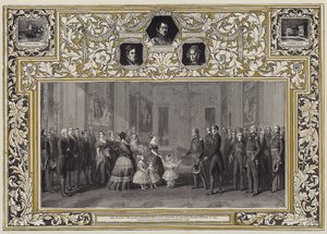 Sua Majestade a Rainha recebendo o Rei Louis Philippe no Castelo de Windsor, 8 de outubro de 1844 de Franz Xaver Winterhalter