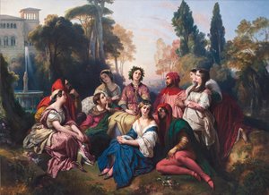 O Decameron (O Decameron). Composição inspirada na coletânea de contos de Giovanni Boccaccio (Jean Boccace de Franz Xaver Winterhalter
